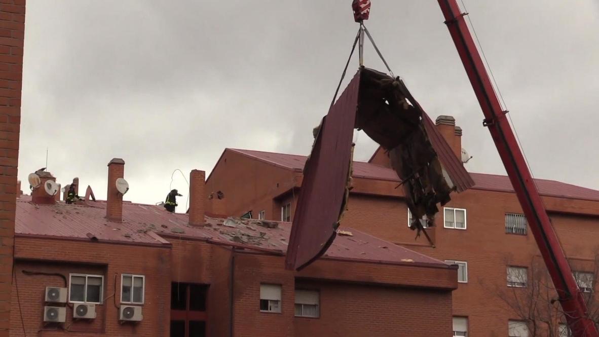 España: La borrasca Hortense causa destrozos en Madrid