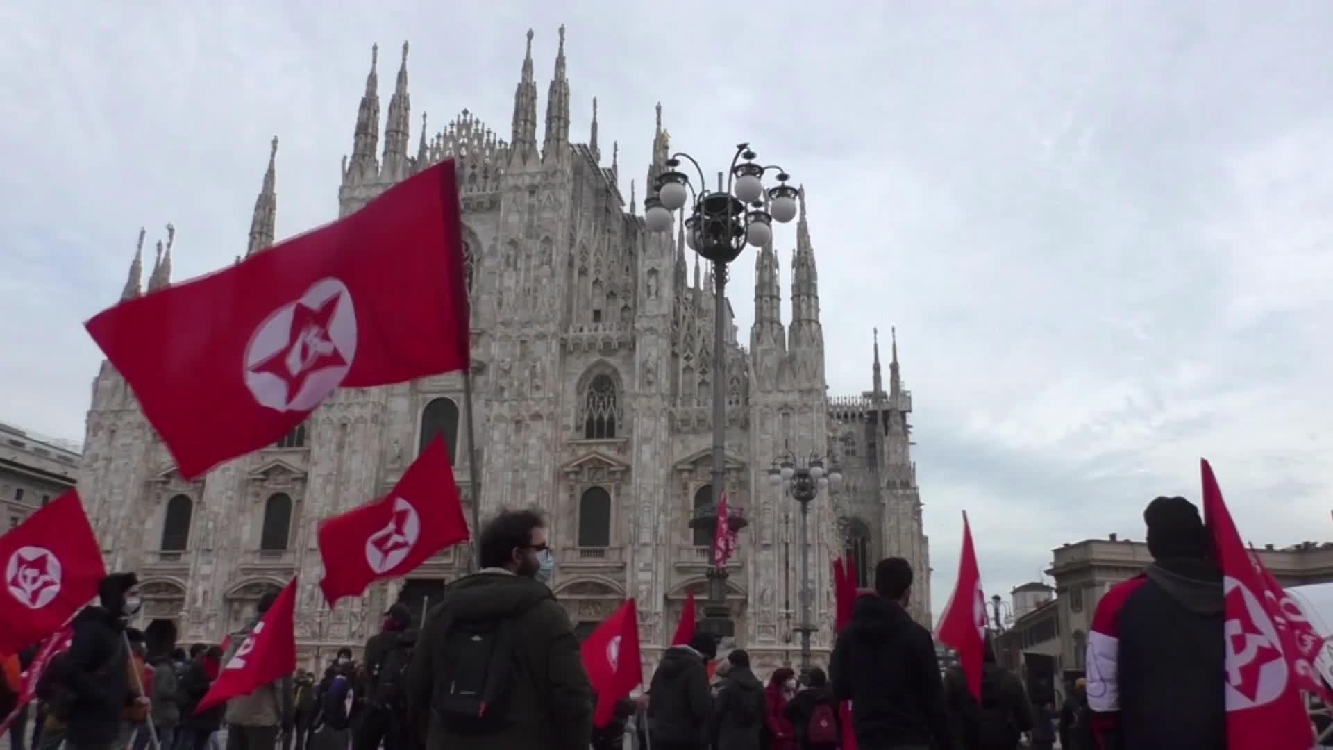 Italy Trade unions 'raise red flags' in Milan protest Video Ruptly