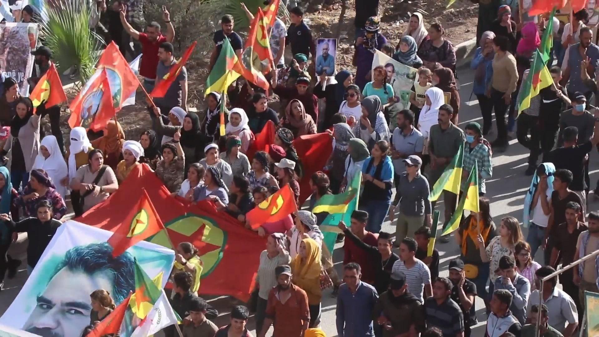 Siria Protesta en Qamishli contra los ataques turcos en el Kurdistán