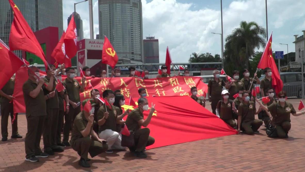 Hong Kong ProBeijing groups hold rally to celebrate 24th anniversary