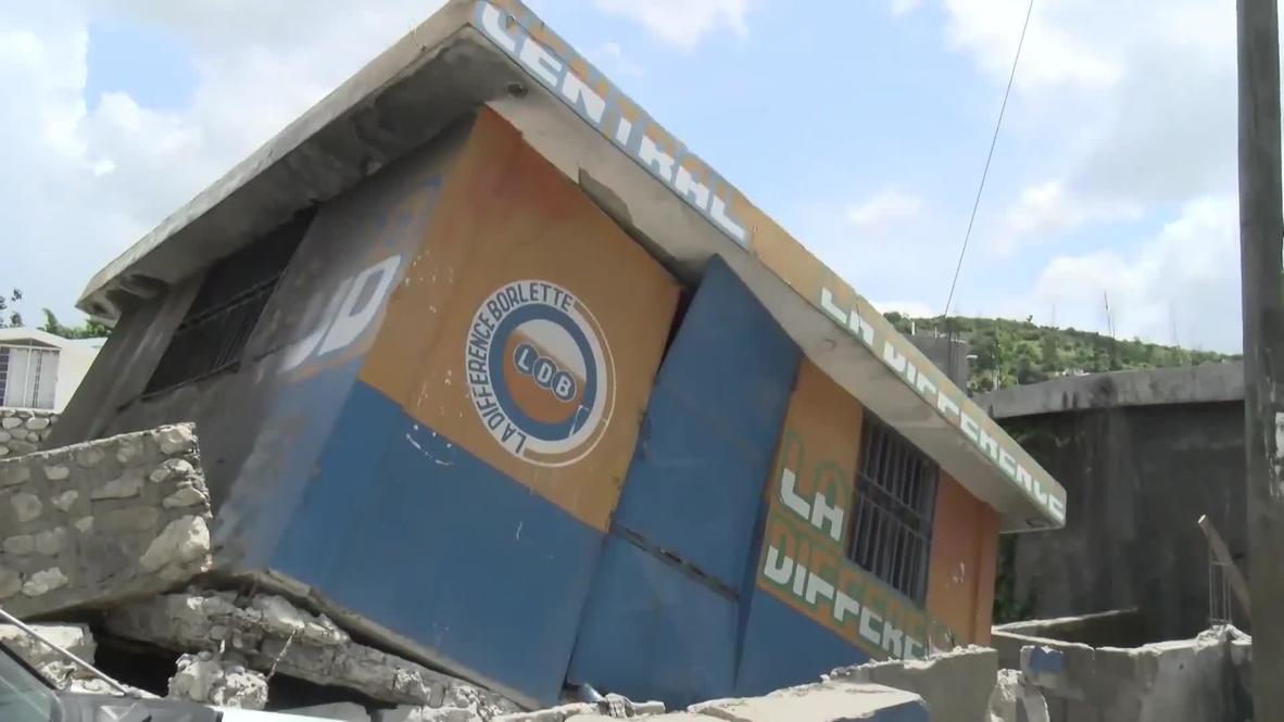 Haiti SaintLouis du Sud reels from earthquake as storm 'Grace