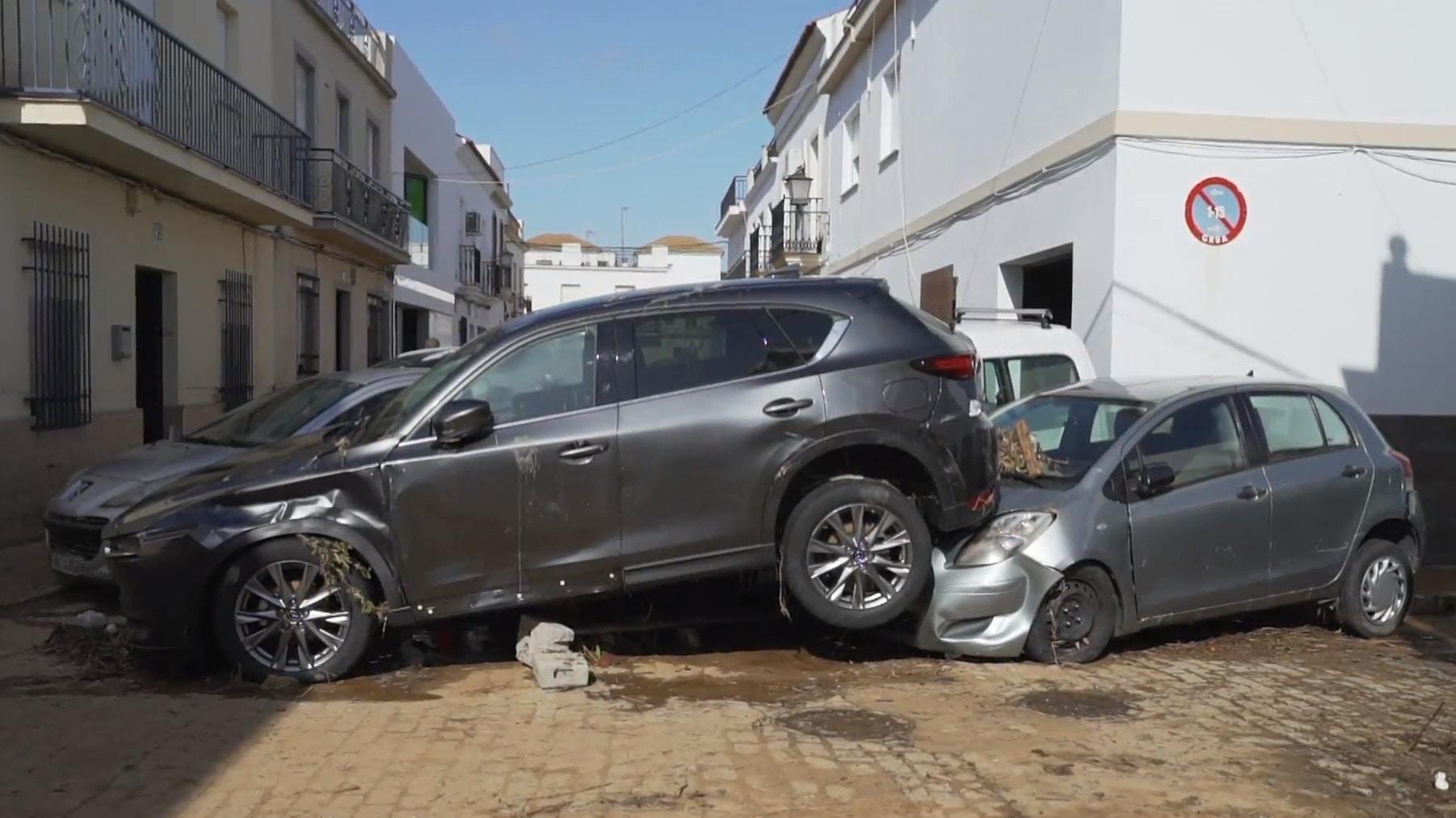 Spain Debris and mud fill Huelva streets in aftermath of floods