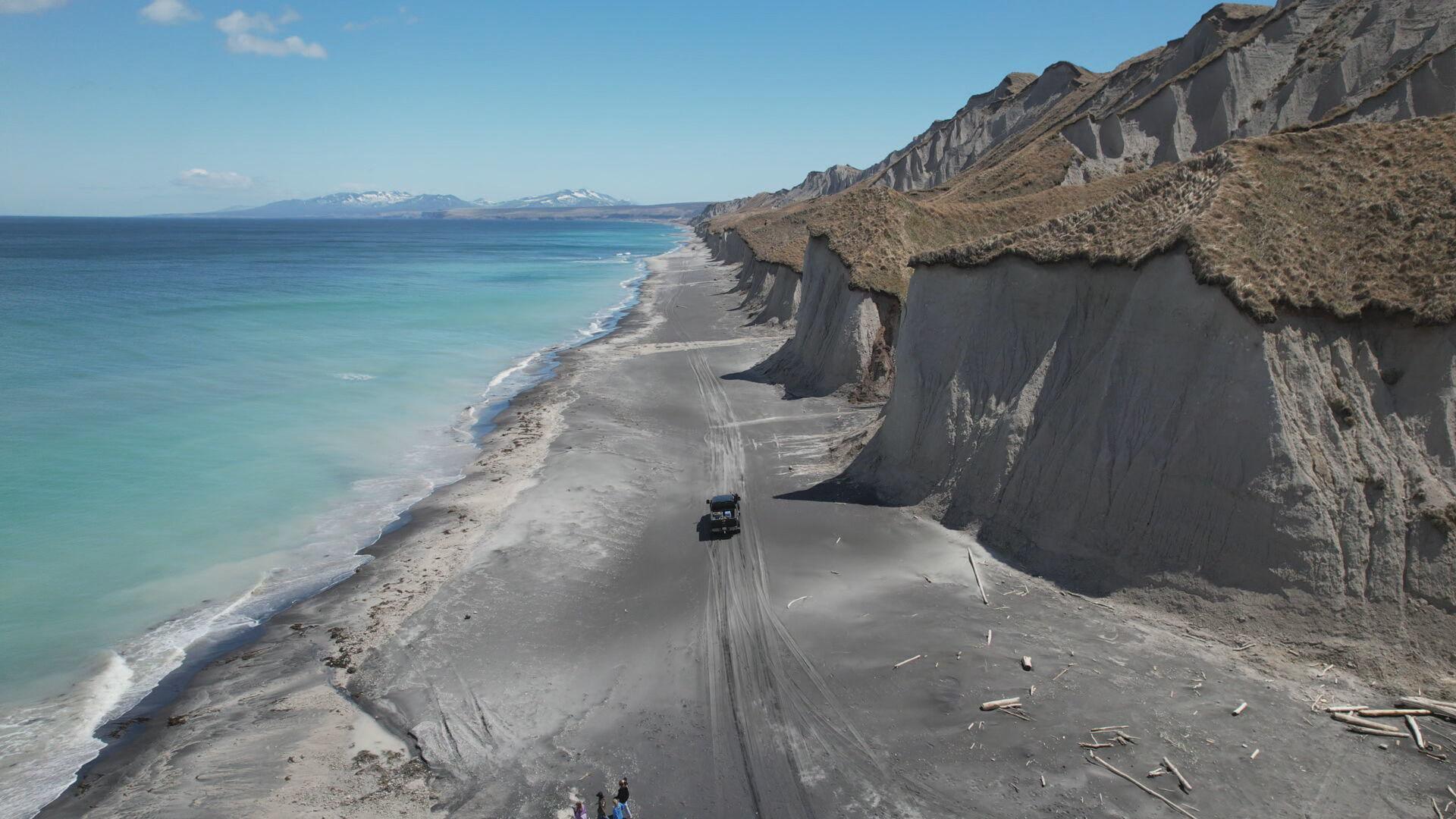 Russian Iceland! Drone captures White Cliffs of Iturup Island | Video ...