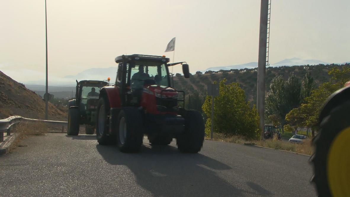 Spain: Farmers and ranchers of Jaen protest fuel price hike