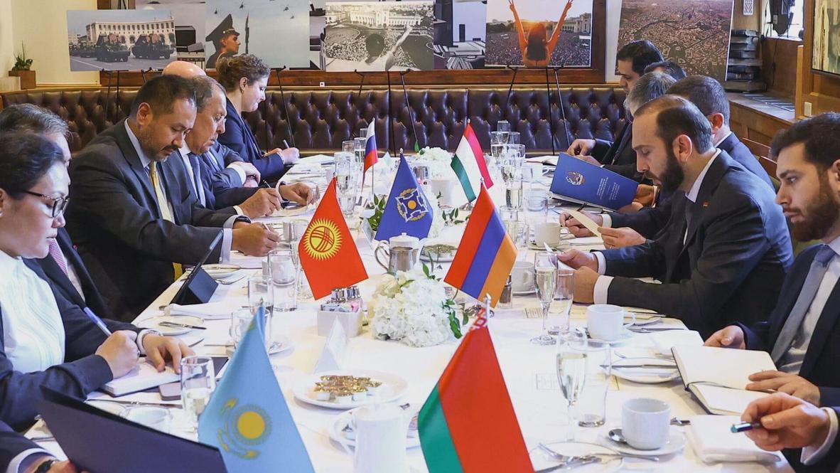 UN: CSTO FMs hold informal meeting in New York City *STILLS*