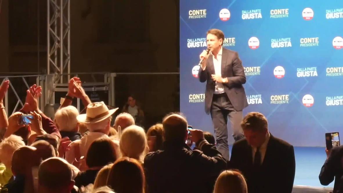 Italy: 'Do you want peace or air conditioning?' - Conte addresses supporters in Rome as campaign ends