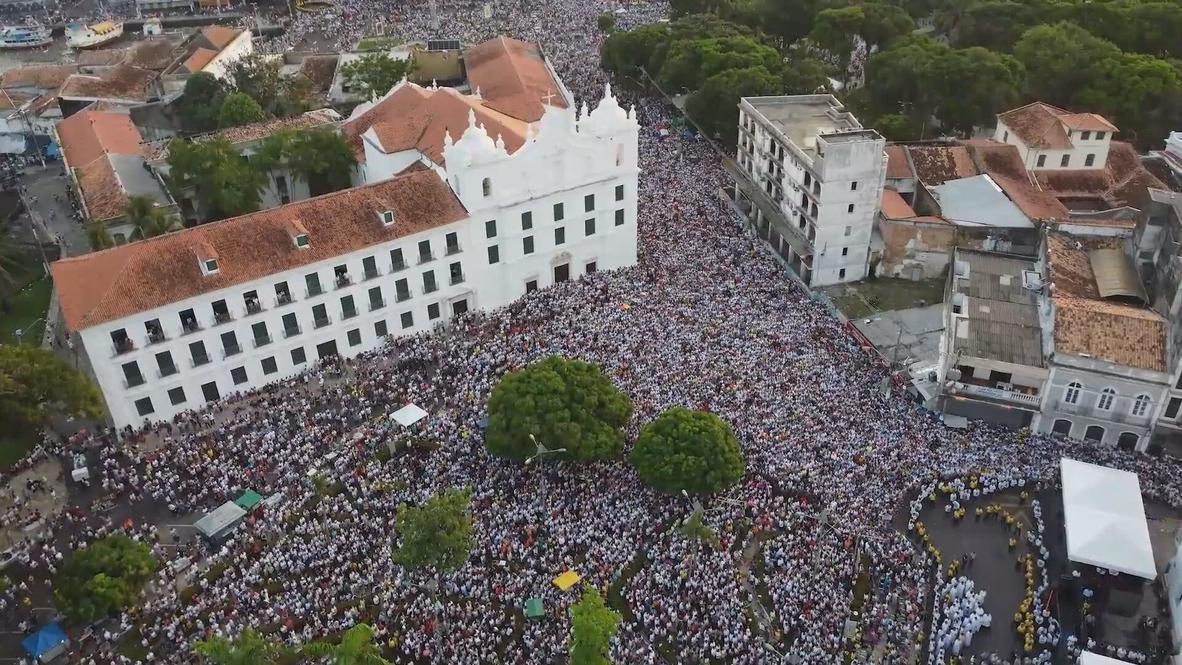 Brazil: Tens of thousands gather for 'Our Lady of Nazareth' Catholic festival in Belem