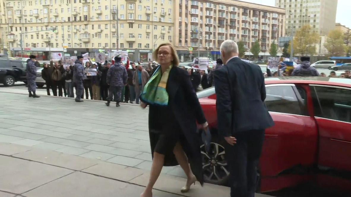 Russia: British Ambassador Bronnert arrives at Foreign Ministry in Moscow