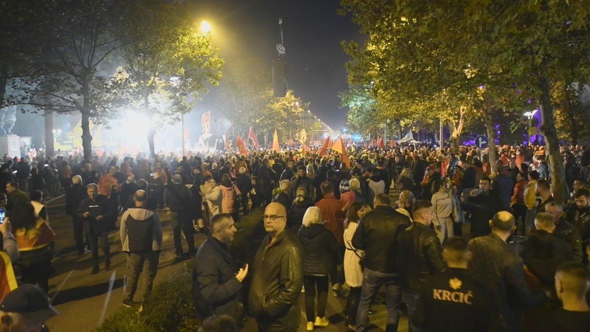 Montenegro: Thousands protest restrictions on president's power law, demand snap elections in Podgorica