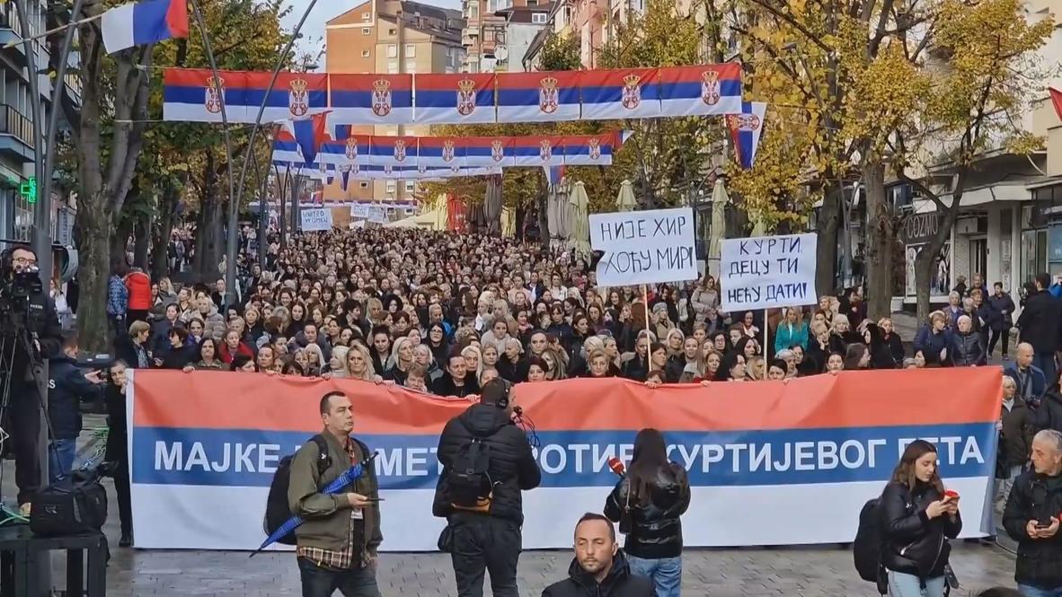 Serbia: Kosovo Serb women rally in Mitrovica 'against the Kurti ghetto'
