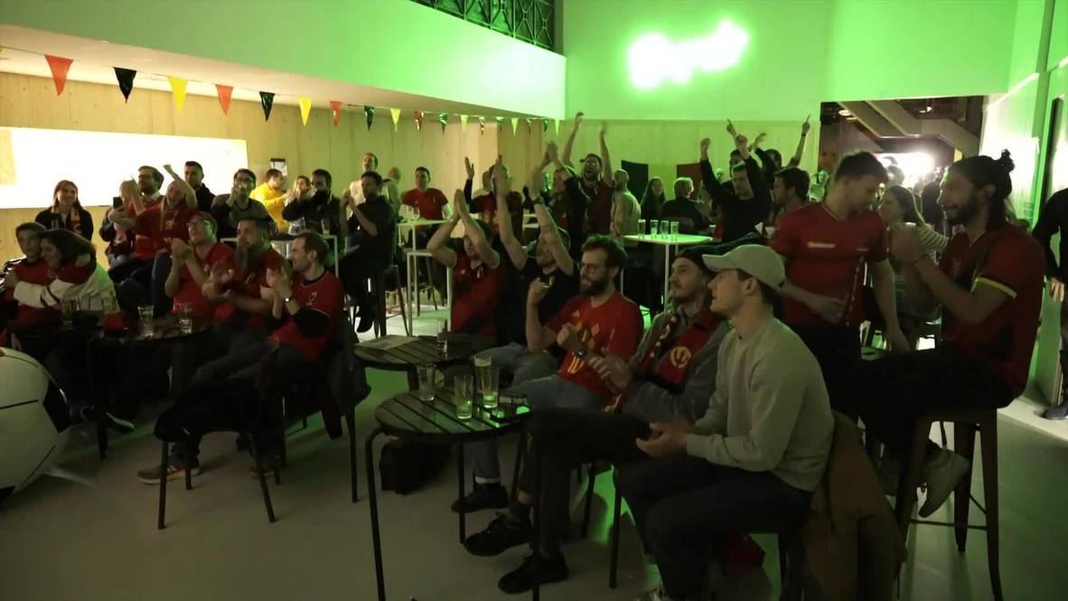 Belgium: Fans gather in Football Village to watch World Cup opening match against Canada