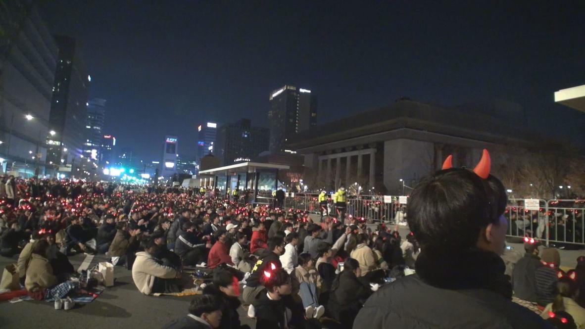 South Korea: Hundreds of fans gather on streets of Seoul to watch South Korea vs Uruguay match