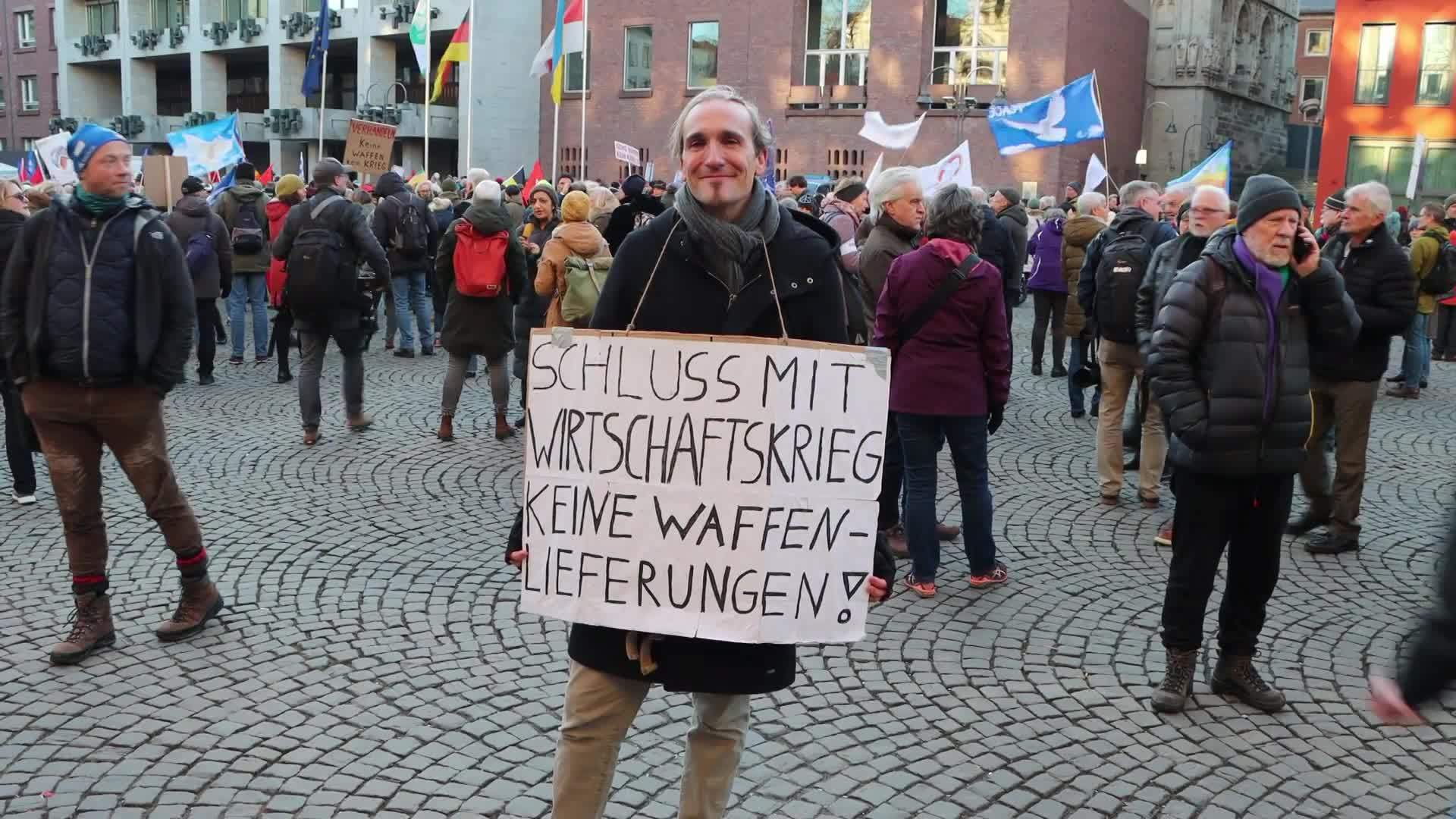 Germany Weapons Will Not End The War Hundreds Rally In Cologne 