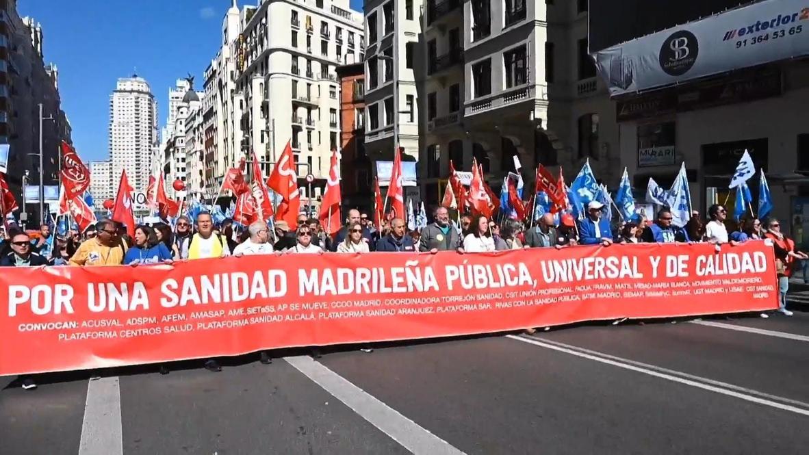 Spain: 'Defending public health' - Thousands of medical professionals march  against healthcare cuts in Madrid | Video Ruptly