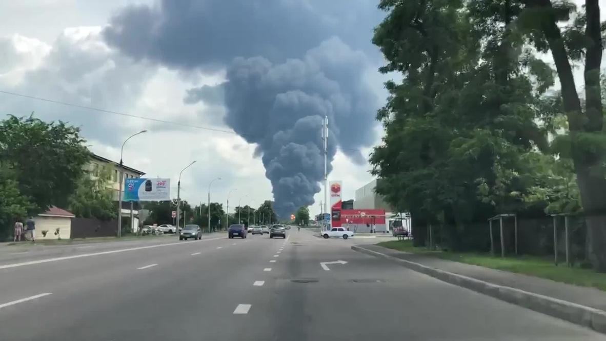 Russia Fuel tank catches fire at oil depot in Voronezh Regional