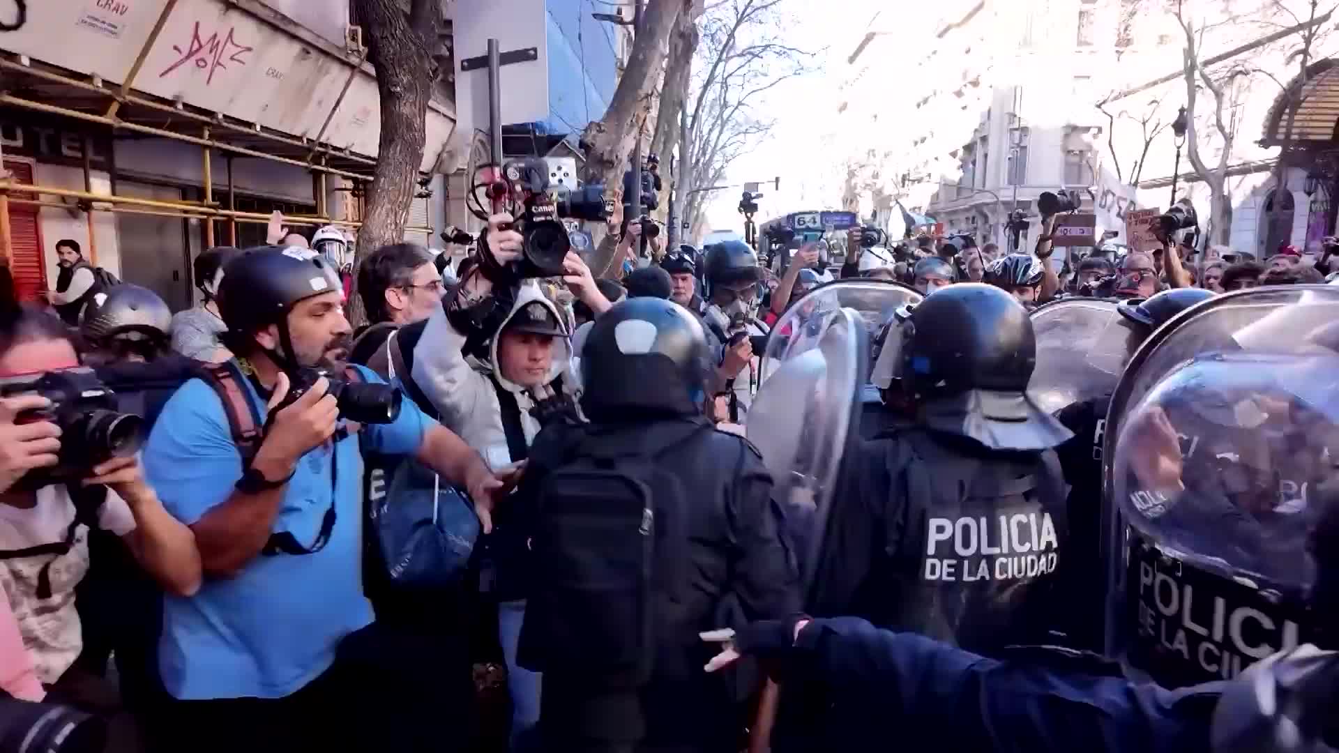 'They stole for their own pockets' - Clashes erupt as retirees in Buenos Aires rally against Milei's social policy, target his sister over corruption scandal