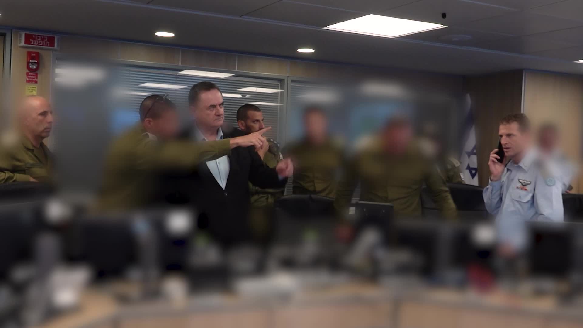 In the situation room - Israeli DefMin oversees strikes on Yemen's Houthis