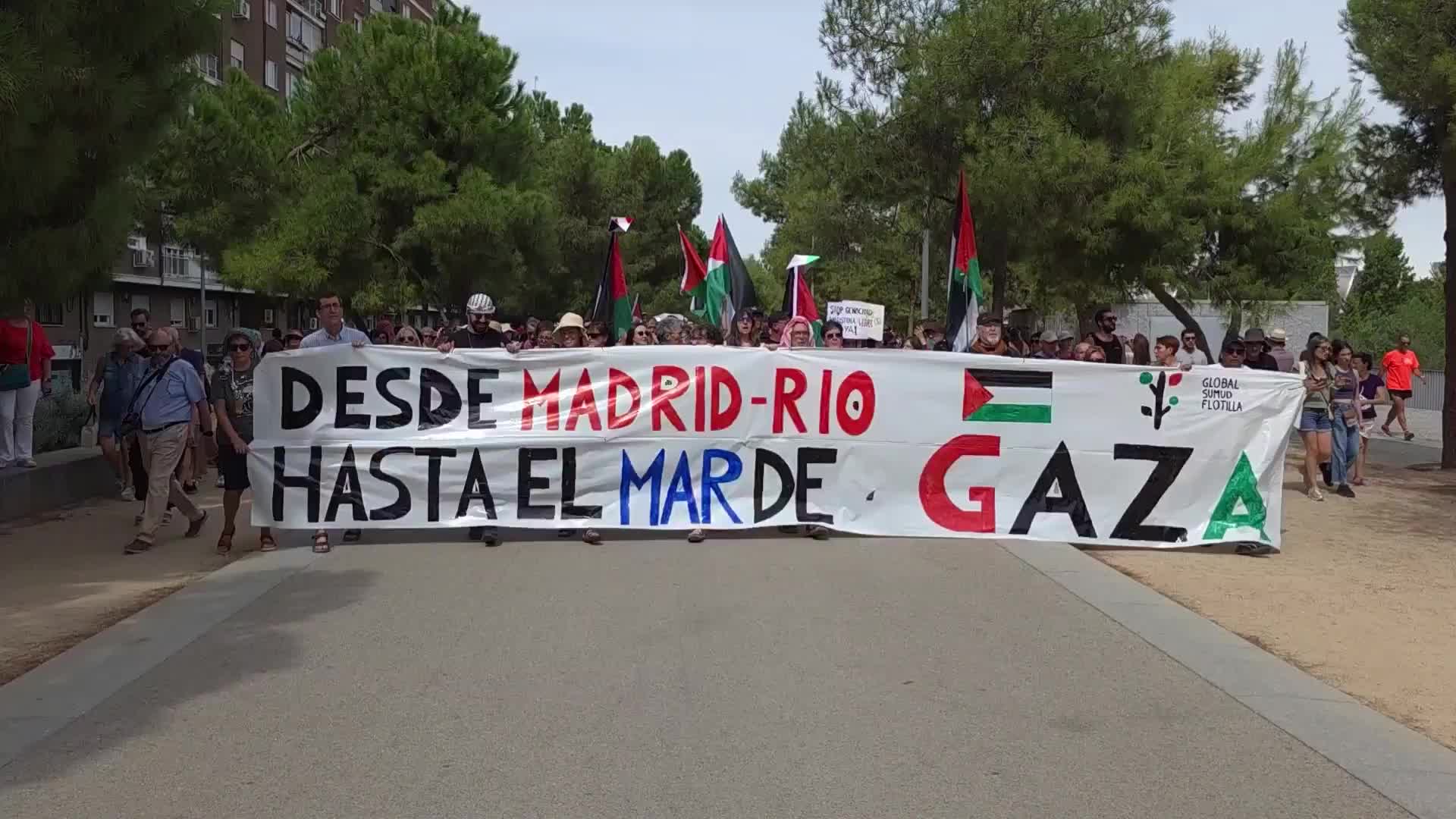 'Break through Israeli blockade!' - Thousands rally in Madrid as Global Sumud Flotilla prepares to sail from Barcelona to Gaza