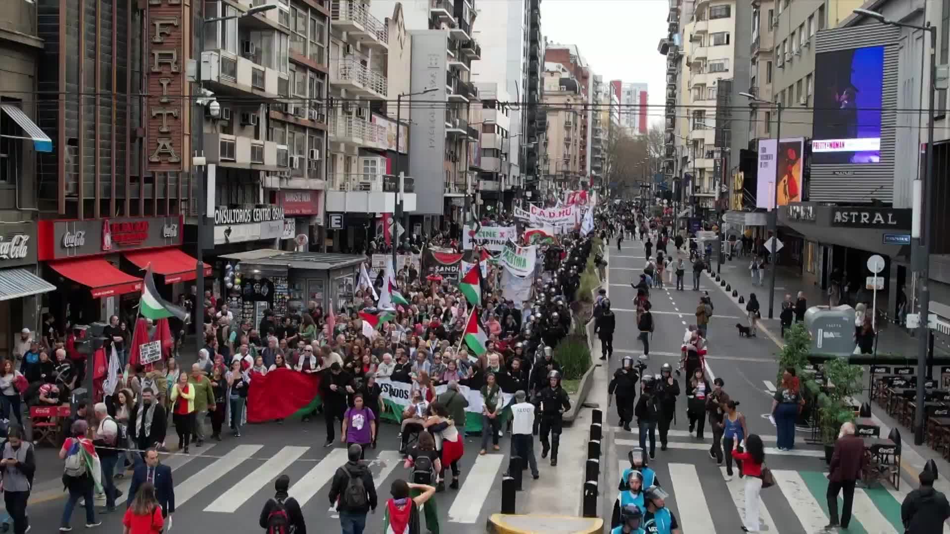 'He must be detained if we truly have justice' - Tensions erupt as hundreds in Buenos Aires rally against Netanyahu's possible visit