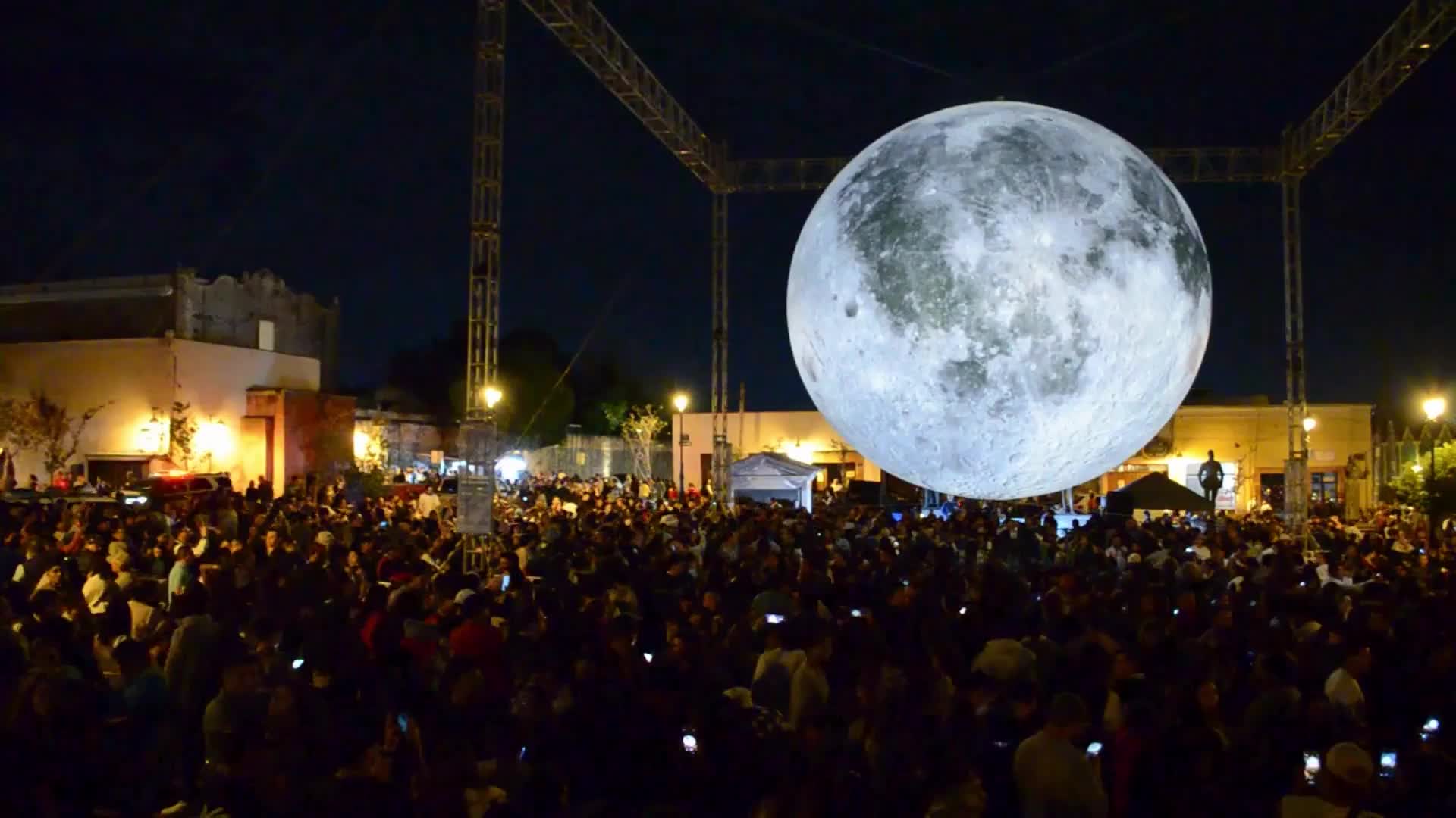 Full Moon fever! Hundreds gather in Queretaro to enjoy Luke Jerram's huge celestial art installation