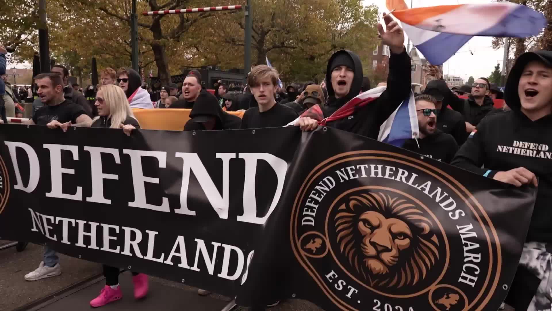 'Dutch people become the minority in their own country!' - Arrests made as anti-immigration protesters march through Amsterdam