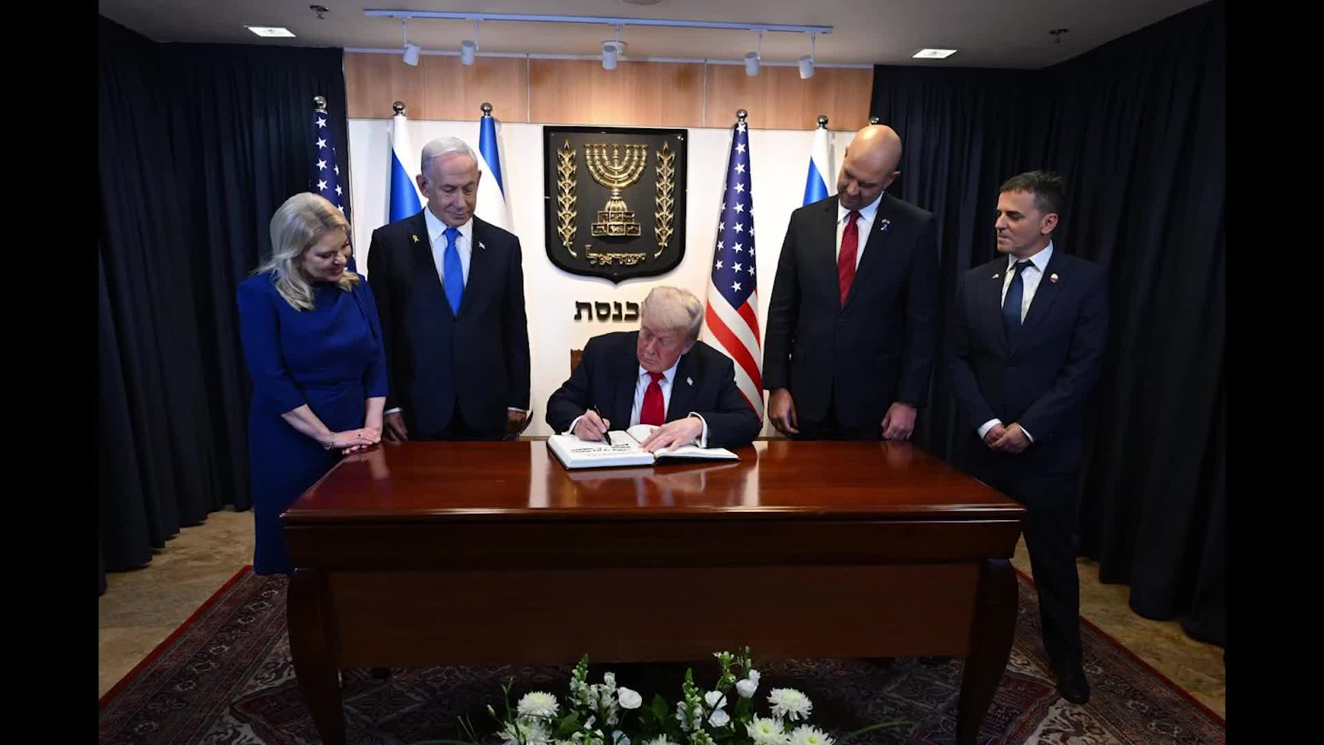 Don and Bibi, head to head - Trump meets Netanyahu in Jerusalem ahead of Knesset speech *STILLS*