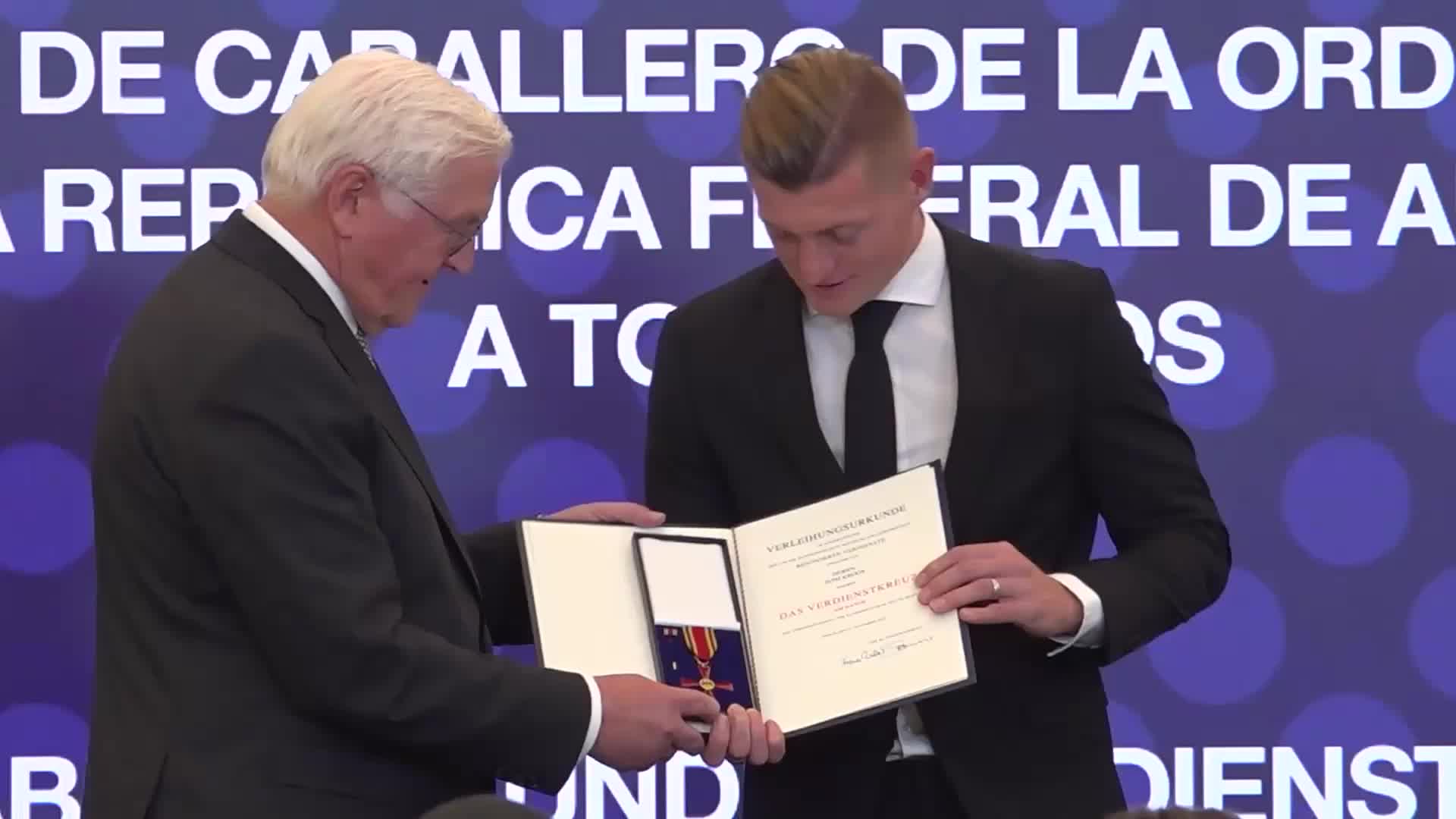 'Hearts were won watching you play' - ex-Real Madrid star Toni Kroos awarded Germany’s Knight’s Cross in Madrid