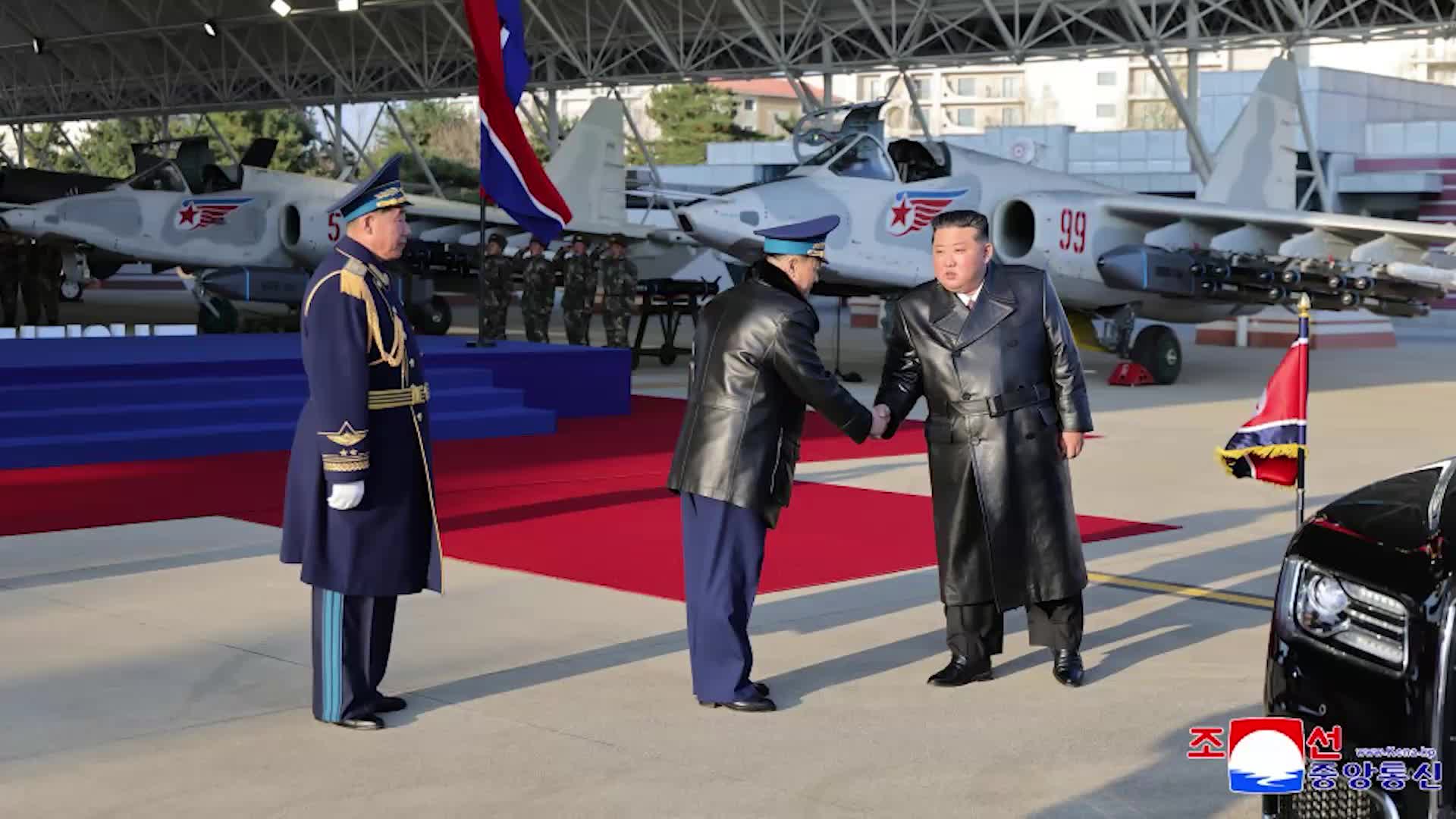 Soaring high - Kim Jong-un attends grand celebration of KPA Air Force's 80th founding anniversary in Wonsan *STILLS*