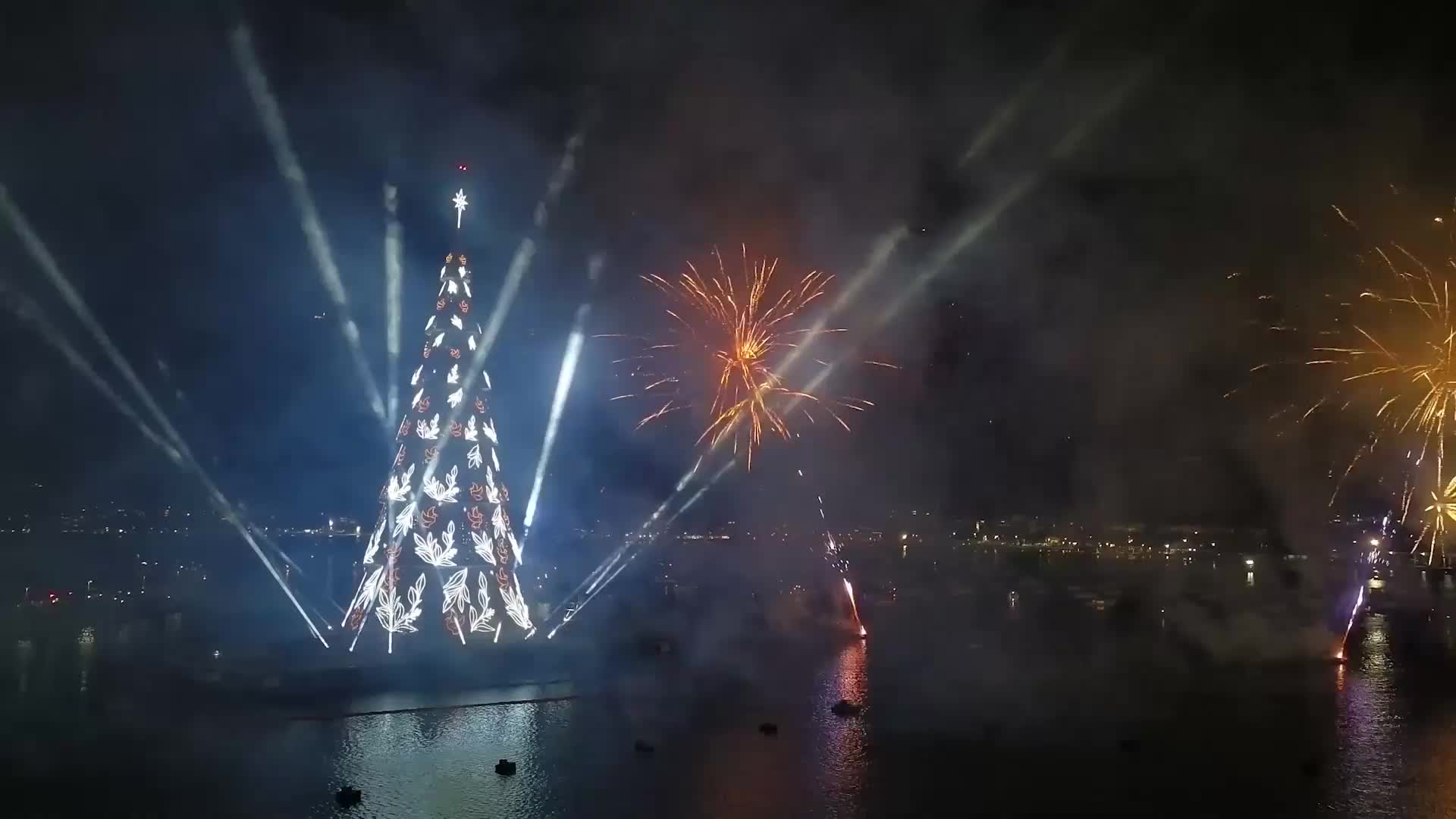 Tree-mendous lights! Rio inaugurates 80-metre floating Christmas tree along Botafogo Beach